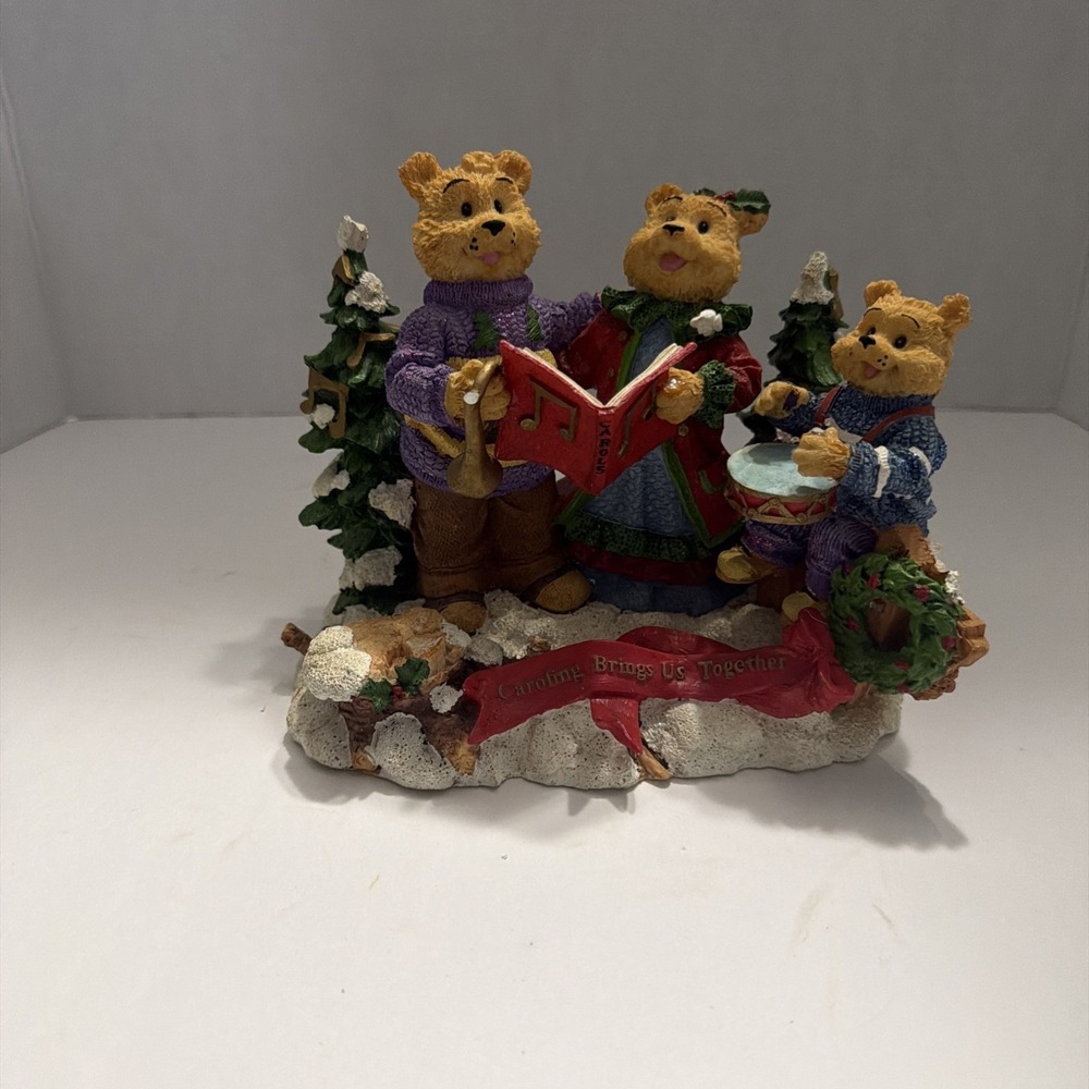 Caroling Brings Us Together Christmas Bear Family Figurine Holiday Decor